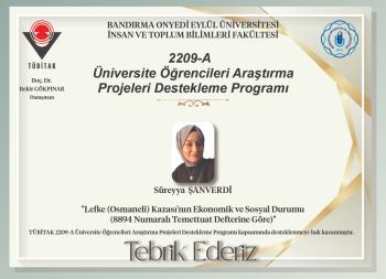 Fakültemizin TÜBİTAK 2209-A Öğrenci Projesi Başarısı