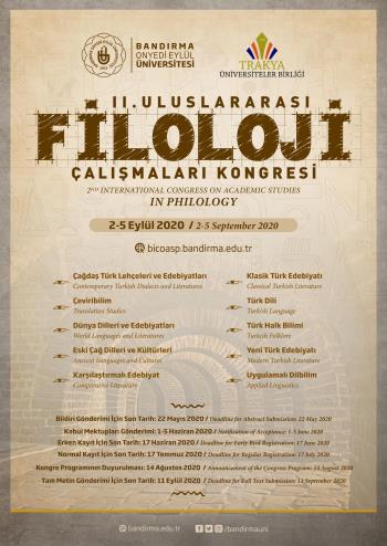 "2nd International Congress on Academic Studies in Philology-BICOASP" will be Held by Our University via Video Conference Method